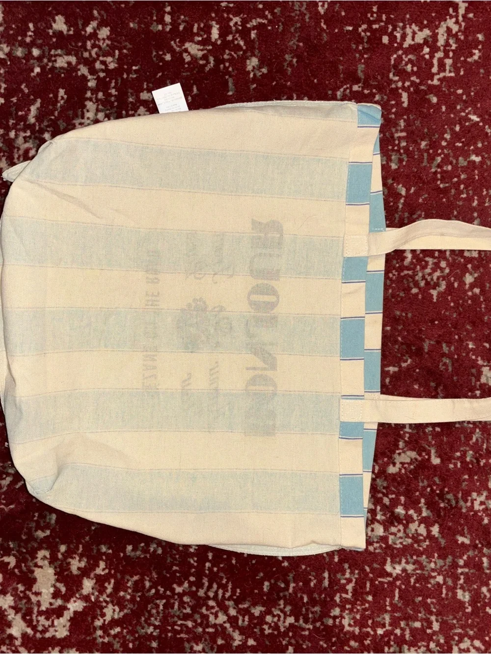 Sezane Striped Canvas Tote in Light Blue and Beige